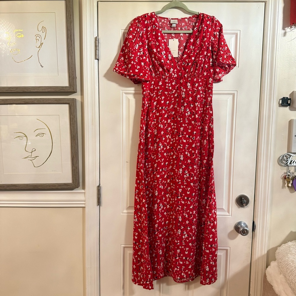Red Floral Women's Dress